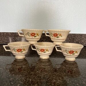 Set Of 5 Lenox Temple Blossom Teacup Teacups Vintage Teacups